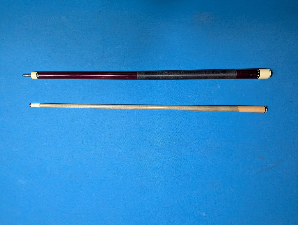 McDermott Lucky cue burgundy with a black linen wrap