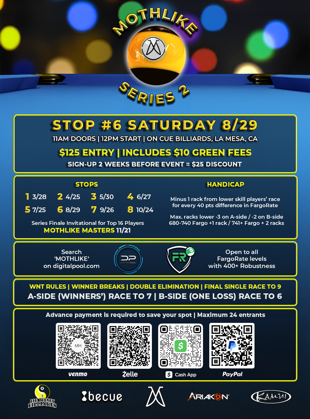 Image of tournament the Stop #6 | Mothlike Nineball 1