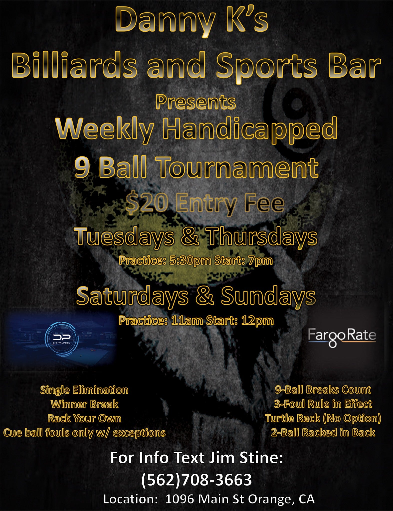 Image of tournament the Tuesday Handicapped 9 Ball 1
